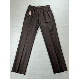 Primark Mens Black Pleated Dress Pants Wool Blend Stretch W30 L32 NWT